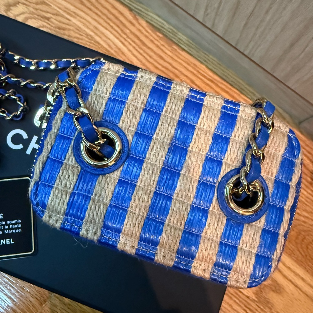CHANEL Raffia Striped mini vanity Bag crossbody - Picture 3 of 8